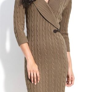 Calvin Klein Olive Green CableKnit Wrap Sweater Women’s Large